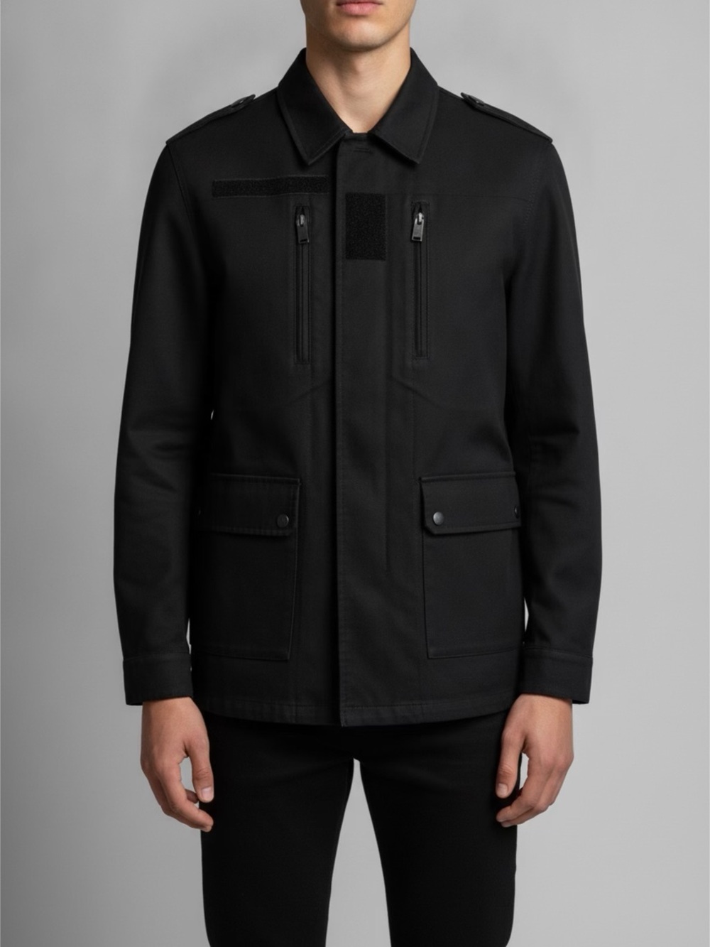 Zadig & Voltaire Black Military Field Jacket Sz M